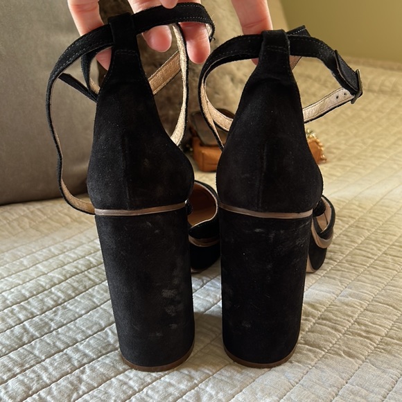 Free people Remi suede black leather platform Mary jane chunky block heels 40 - Picture 10 of 16